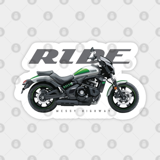 Ride cafe white/green Sticker by MessyHighway